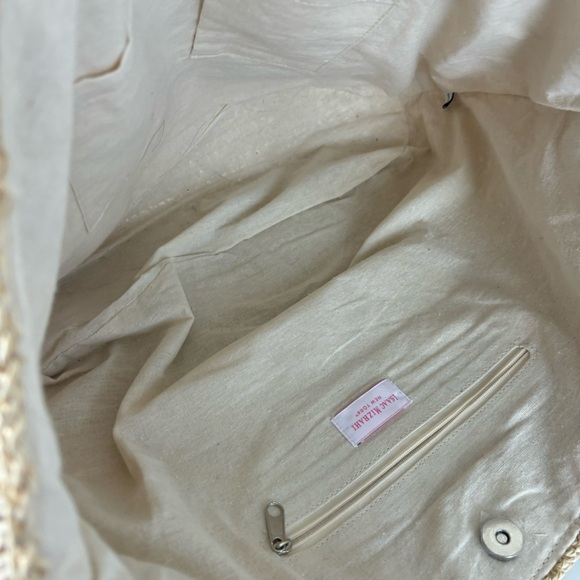 Issac Mizrahi/New York colorful straw tote bag w/matching straw clutch - Picture 8 of 10